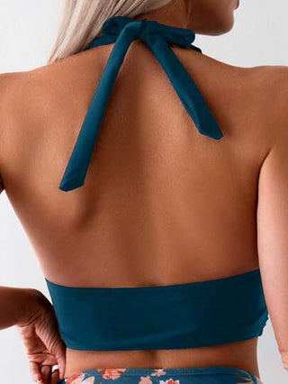 طقم تانكيني حريمي Swim Lushoire ملابس سباحة سباغيتي بلا أكمام مع بنطال سباحة مطبوع للسيدات، ملابس سباحة قطعتان للصيف