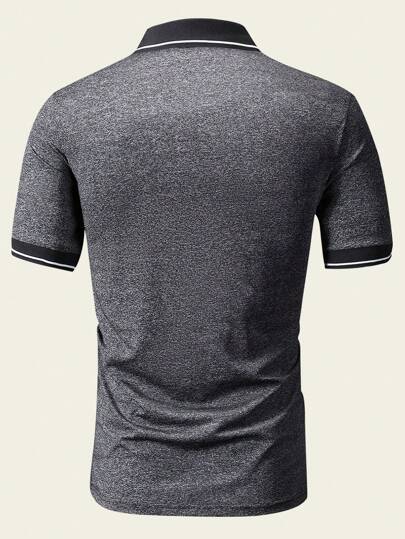 قميص بولو رجالي بياقة منصرفة بشكل بسيط وعصري مع طباعة الحصان، كم قصير، نحيف ومناسب للنشاطات الرياضية والارتداء الكاجوال، صالح للاستخدام في الخارج، للجولف