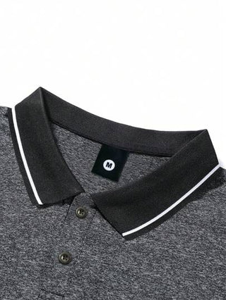 قميص بولو رجالي بياقة منصرفة بشكل بسيط وعصري مع طباعة الحصان، كم قصير، نحيف ومناسب للنشاطات الرياضية والارتداء الكاجوال، صالح للاستخدام في الخارج، للجولف