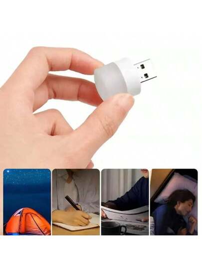6 قطع/10 قطع إضاءة ليلية صغيرة بمنفذ USB، إضاءة طوارئ بجانب السرير في غرف النوم والسكن الجامعي، توفير الطاقة وحماية العين
