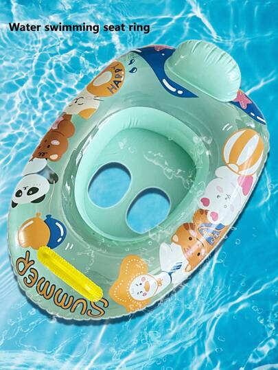 قطعة واحدة حلقة سباحة قابلة للنفخ على شكل قارب كرتوني