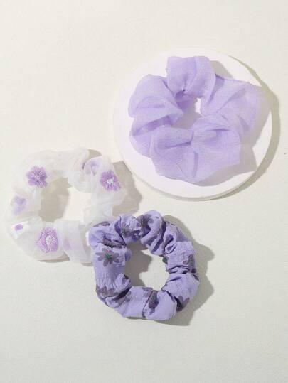6 قطع مجموعة ربطات شعر بمظهر لطيف وحلو باللون البنفسجي للبنات، مناسبة للاستخدام اليومي والعطلات واللعب