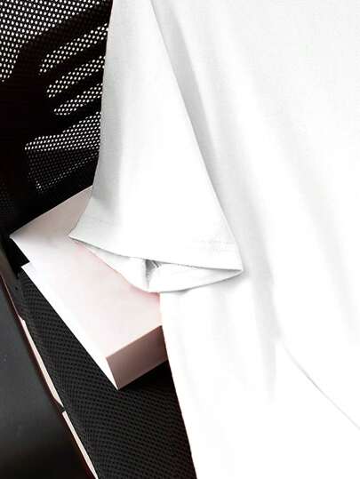 تي شيرت صيفي عارض للفتيان المراهقين بياقة دائرية وأكمام قصيرة بطباعة شعار القطط