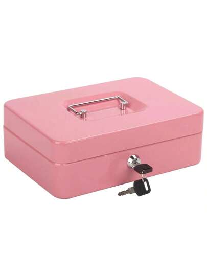 أثاث مكتبي صندوق نقود مغلق بقفل بحجم كبير، حاوية نقود معدنية بدرج، صندوق آمن للمكتب، صندوق أمان، بنك لتوفير المال، صندوق قفل معدني مادته، هدية عودة للمدارس، 2 مفتاح، 11.8 * 9.5 * 3.5 إنش، زخرفة للمهرجانات وهالوين.