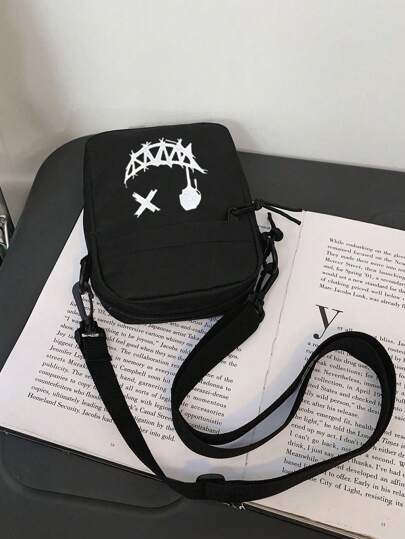 قطعة واحدة حقيبة كتف صغيرة بلون أوكسفورد صلب، حقيبة عبر الجسم بتصميم عصري بسيط، مناسبة للاستخدام اليومي