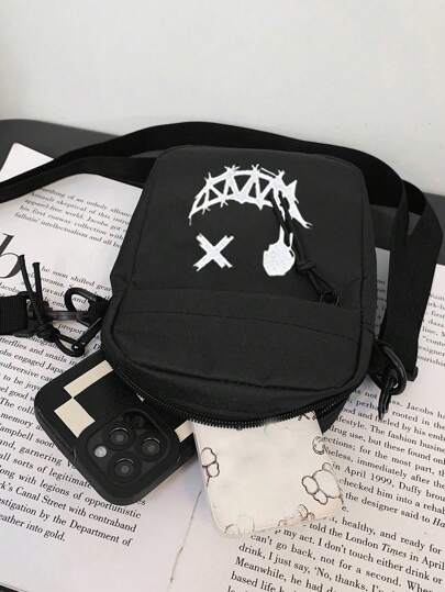 قطعة واحدة حقيبة كتف صغيرة بلون أوكسفورد صلب، حقيبة عبر الجسم بتصميم عصري بسيط، مناسبة للاستخدام اليومي