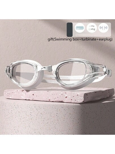 نظارات سباحة للكبار، نظارات سباحة ضد الضباب HD للسيدات اللواتي لديهن حالة طبية لسباحة الرجال والمنافسات والغطس المهنية المقاومة للماء