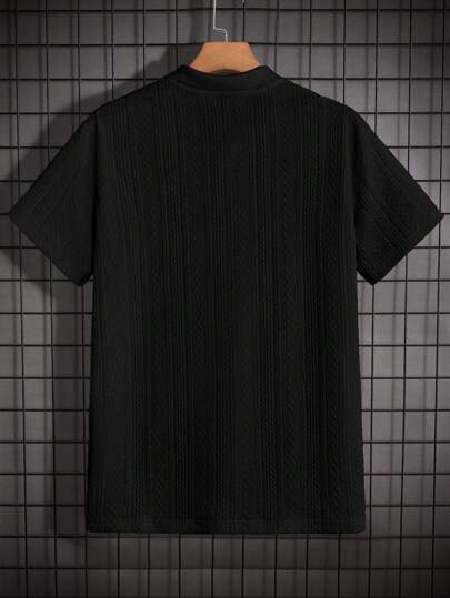 HIMLAND قميص بولو رجالي بأكمام قصيرة ولون سادة للصيف والاستخدام اليومي والعمل