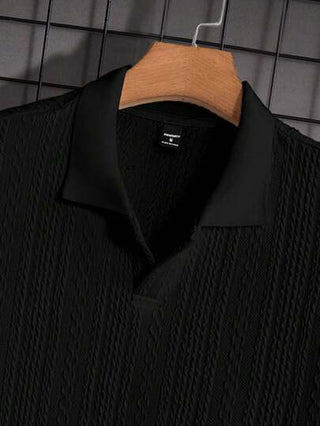 HIMLAND قميص بولو رجالي بأكمام قصيرة ولون سادة للصيف والاستخدام اليومي والعمل