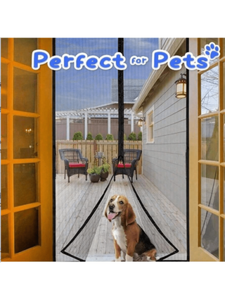 قطعة واحدة شبكة باب مغناطيسية - إغلاق سلس، ثقيلة التحمل، بدون استخدام اليدين، آمن للحيوانات الأليفة - حاجز ضد الحشرات مقاوم للطقس للمنزل والمناطق الخارجية - سهل التركيب