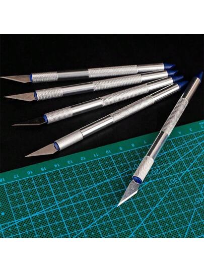 مجموعة سكاكين من 13 قطعة من سبائك الألومنيوم للنحت للخدمة الذاتية، بما في ذلك القاطع، سكين الورق، المقص، سكين هواية والشفرات