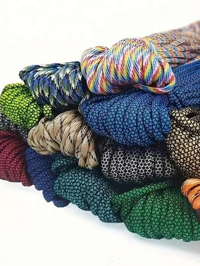 حبل البراشوت غير القابل للكسر ذو الجودة العالية 100قدم/31م ذو نواة مكونة من 7خيوط ، معدات التخييم الخارجية حبل الخيمة - حبل البقاء المتين للتخييم والنزهات وسلاسل الحيوانات الأليفة وغير ذلك - متوفر بأطوال 3م، 8م، 16م أو 31م للمشاريع الفنية