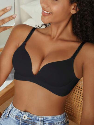 Shein Underwear&Sleepwear Basics حمالة صدر نسائية بلون سادة بسيطة للارتداء اليومي