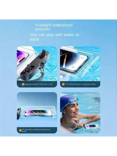 حقيبة مقاومة للماء للهاتف المحمول 1 قطعة / 4 قطع، شاشة تعمل باللمس، مناسبة للغوص والسباحة في الهواء الطلق