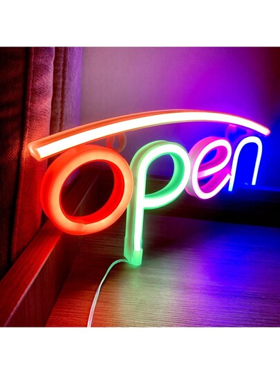 لوحة إعلانية LED لافتة للنظر بحجم 11.7x5.6 بوصة (تقريبًا 29.8x14.3 سم) ومشغّلة بالبطارية أو USB ومثالية لديكور المتاجر والبارات والفنادق والإعلان