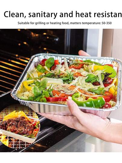 صندوق القصدير القابل للتصرف عالي الجودة للشواء 10/20 قطعة - أدوات طهي قابلة للتصرف ومتينة للشواء والخبز والشوي - مثالي للوجبات الجاهزة والحفلات