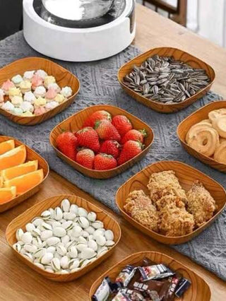 10 قطعة صينية بلاستيك صلبة عالية الجودة، طبق شفاف لتقديم الفاكهة والسلطات، صحون غسيل وإعادة استخدام، لوازم حفلات لأعياد الميلاد والإحتفالات والبوفيهات، لوازم مطبخ، هدايا عيد الميلاد