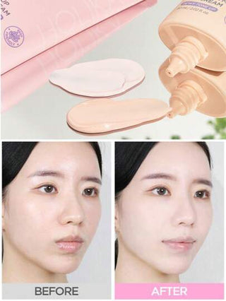 HOLIKA HOLIKA واقي شمس للمكياج SPF50+ PA++++ |ضوء ندي مرطب|تجليد لون خوخي ناعم يلتصق بالبشرة ||يخلق بشرة نقية وساطعة|60مل (2.02 أونصة سائلة) | هدية جمال كورية