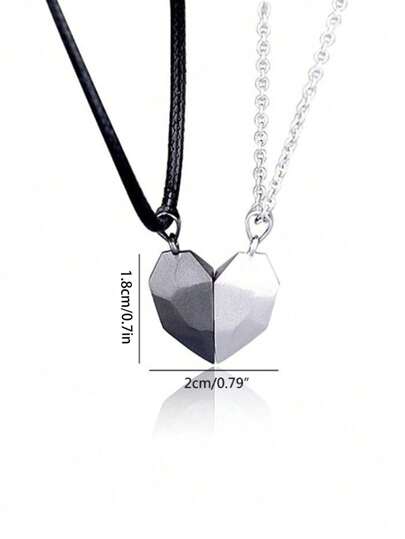 حلقتان + قلادتان 2قطعة، مجوهرات بتصميم بسيط على شكل قلب أنيق، هدية مثالية لأفضل صديقة لك