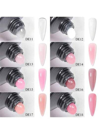 طقم جل امتداد الأظافر البولي 20مل 9قطعات/مجموعة جل بناء LED/UV سريع امتداد الأظافر طقم جل الأظافر البولي مع مصباح الأظافر