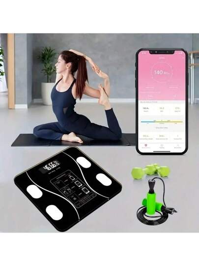 ميزان الجسم الذكي المتصل بتطبيق بلوتوث المحمول، جهاز قياس وزن إلكتروني دقيق للصالات الرياضية والحرق الدهون في المنزل والبيوت الجامعية