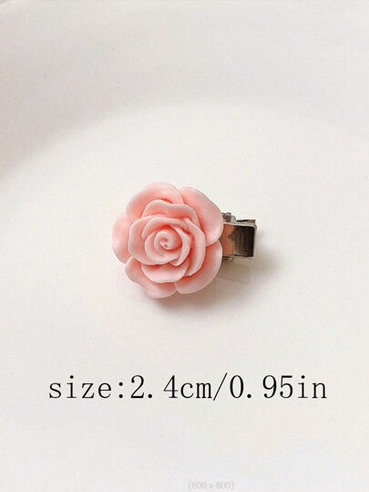 10 قطع مشابك شعر زهور ورد زهري للفتيات، دبابيس شعر أنيقة، إكسسوارات شعر للزفاف