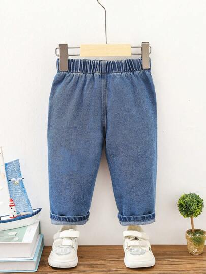 1 حبة بنطال جينز مريح وعملي للأطفال الرضع والصغار، مناسب للشوارع والخارج