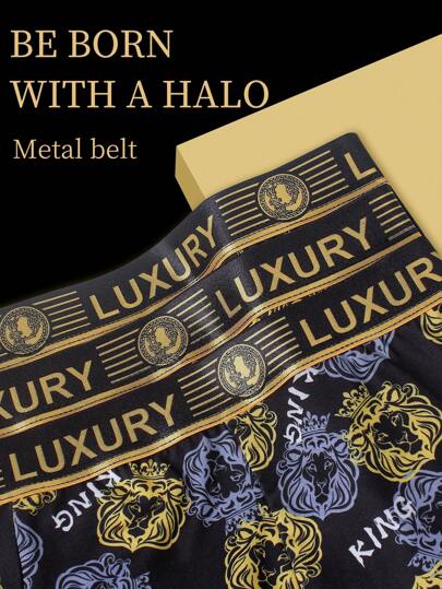 5 قطع - ملابس داخلية رجالية مطبوع عليها حرف فخم ونبيل