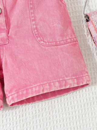 SHEIN Wildeya بنطلون جينز يومي لطيف بسيط للأطفال الرضع، باللون الصلب