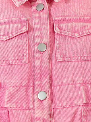 SHEIN Wildeya بنطلون جينز يومي لطيف بسيط للأطفال الرضع، باللون الصلب