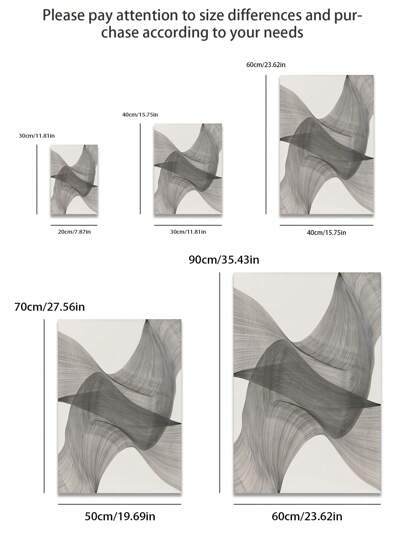 مجموعة من قطعتين، بإطارات اختيارية، طباعة على قماش عالي الجودة، تصميم هندسي مجرد من الخطوط والمنحنيات، ديكور فني عصري، مناسب لغرفة المعيشة، غرفة النوم، خلفية الأريكة، خزانة المدخل، أسطح الطاولات، لوحة فنية، حجم كبير 60 * 90 سم، لف خشبي مغناطيسي...