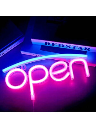 لوحة إعلانية LED لافتة للنظر بحجم 11.7x5.6 بوصة (تقريبًا 29.8x14.3 سم) ومشغّلة بالبطارية أو USB ومثالية لديكور المتاجر والبارات والفنادق والإعلان