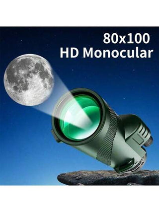 تلسكوب أحادي المنظار 80x100 عالي الدقة وبقوة تكبير قابل للنقل بعيد المدى للصيد والتخييم