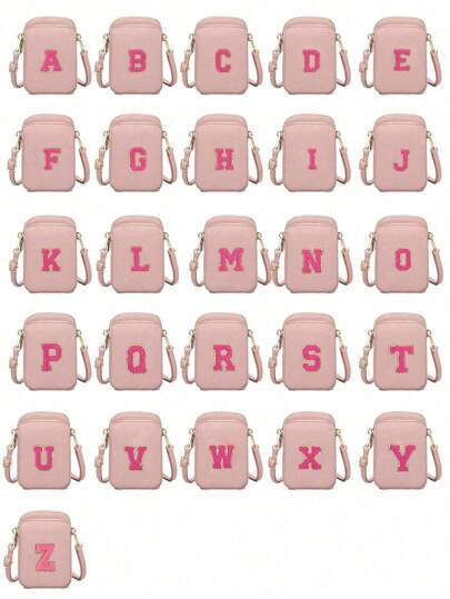 1 حقيبة كتف عصرية للأنشطة والجامعة مع جيب للهاتف والأشرطة العمودية لحفظ النقود للبنات، للسفر، العودة للمدرسة ،هدايا (حقيبة DIY يدوية بطباعة الحروف!)