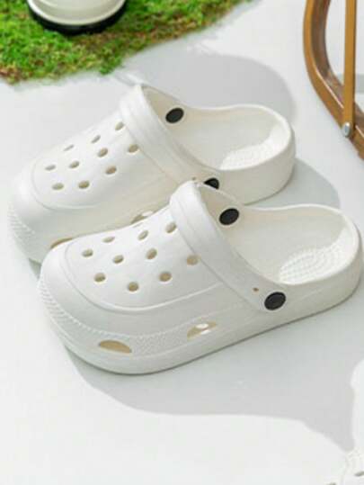 زوج من صندل البحر EVA الأبيض للنساء، أحذية كاجوال خارجية ذات نعل ناعم، فائقة الرقة، قابلة للتنفس، مقاومة للانزلاق ورائحة، مضادة للبكتيريا، شبشب للحمام