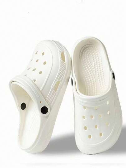 زوج من صندل البحر EVA الأبيض للنساء، أحذية كاجوال خارجية ذات نعل ناعم، فائقة الرقة، قابلة للتنفس، مقاومة للانزلاق ورائحة، مضادة للبكتيريا، شبشب للحمام