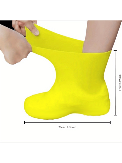 بوت مانع للانزلاق مضاد للماء معزز سميك للرجال والنساء، أغطية بوت مطاطية للخارجيّة، بوت مطاطية للمشي في المطر المعاد استخدامها وغير قابلة للانزلاق