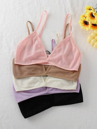 Shein Underwear&Sleepwear Basics حمالة صدر مريحة بدون أكواب و ظهر عاري، عبوة من 5