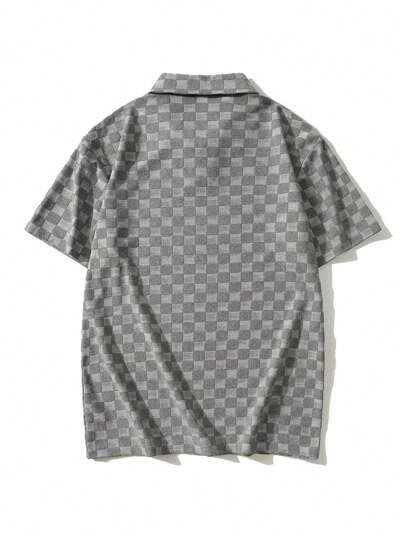 تي شيرت بولو عارض رجالي مصنوع من البوليستر بأكمام قصيرة للصيف مع ياقة تتحول