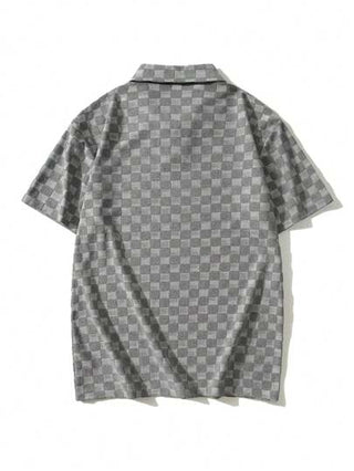 تي شيرت بولو عارض رجالي مصنوع من البوليستر بأكمام قصيرة للصيف مع ياقة تتحول