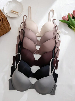 Shein Underwear&Sleepwear Basics 6 قطع مصنوعة من نسيج ملابس السباحة العادية ومزودة بحمالة صدر بأسلاك