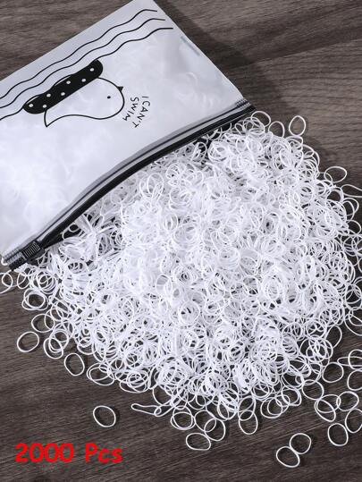 2000/ 4000 قطعة من العصابات المطاطية القابلة للتخلص منها ذات قطر 0.47 إنش للفتيات ، حاملات ذيل الحصان اكسسوارات شعر مناسبة للاستخدام اليومي