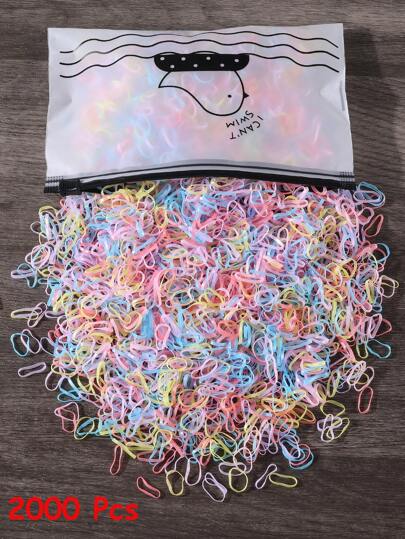 2000/ 4000 قطعة من العصابات المطاطية القابلة للتخلص منها ذات قطر 0.47 إنش للفتيات ، حاملات ذيل الحصان اكسسوارات شعر مناسبة للاستخدام اليومي