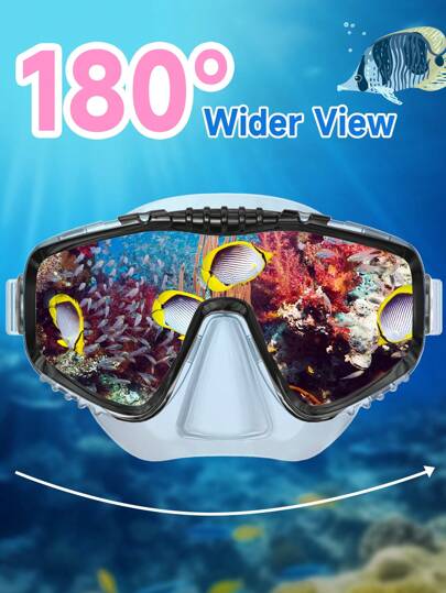 MYSTYLE قناع غطس 3-نوافذ للبالغين، قناع PVC للغطس ومكافحة الضباب مع نظارات سباحة غير متسربة مع غطاء الأنف، معدات الغطس مناسبة للغطس، الغوص الحر والسباحة