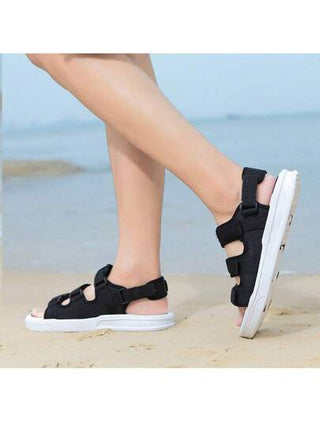 صنادل رجالية جديدة للسفر والمشي في الهواء الطلق، صنادل شاطئ رجالية كلاسيكية سوداء بنعل مضاد للانزلاق