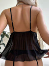 Pure Desire طقم لانجري نسائي من شبكة الفانيلا وعقدة الزهور 2 قطعة