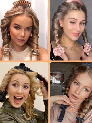 4 قطع مجموعة شريط تجعيد الشعر بدون حرارة، لاعادة تجعيد الشعر بدون حرارة للنوم والارتداء الليلي، أشرطة تجعيد وكليبسات وفيزونات الشعر، أدوات تصفيف الشعر الطويل للنساء (أبيض)، مجعد الشعر بدون حرارة