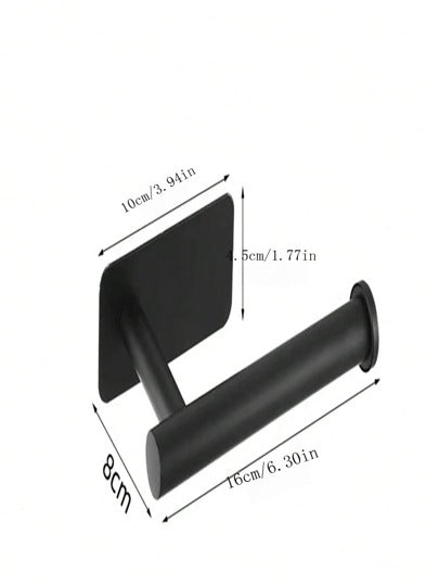 قطعة واحدة من حامل المناشف الورقية المثبت على الحائط من الفولاذ المقاوم للصدأ باللون الأسود مع خطافات للملابس والقبعات للمطبخ والحمام، رف المناشف اللاصق، ديكور الحمام الصيفي