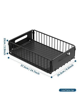 حامل تخزين قابل للسحب ١/٢ قطعة، صندوق تخزين مطبخ خزانة، سلة تخزين قابلة للسحب داخل الدرج تحت الحوض، حامل تخزين الأطباق، حامل التوابل والوجبات الخفيفة، منظم يوفر المساحة بدون الحاجة لخراطيم، مناسب لتنظيم مستلزمات المنزل والمطبخ والحمام