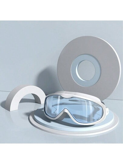 1 جهاز نظارات سباحة كبير الحجم للكبار، مقاوم للماء ومضاد للضباب، نظارات سباحة واضحة عالية الجودة بأذرع سيليكون قطعة واحدة، متعدد الاستخدام